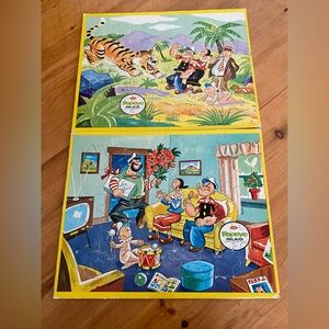 Vintage Popeye Cardboard Puzzle Set.
